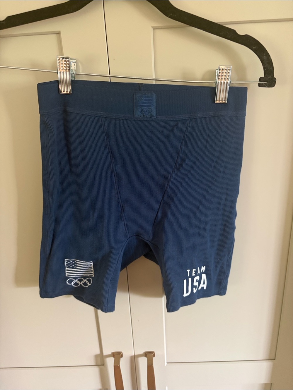 SKIMS Navy Team USA Ribbed Shorts